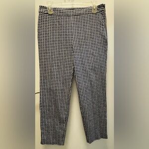 Talbots Navy and White Geometric Fabric